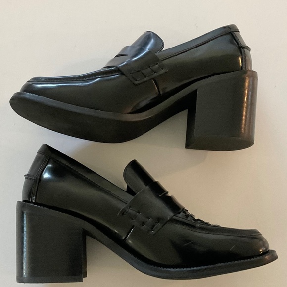 JEFFREY CAMPBELL Sims Chunky Stacked Block Heeled Loafer Size 7 - Picture 8 of 11